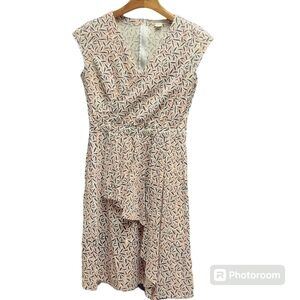 Mata Traders Asymmetrical Peplum Faux Wrap Dress Sz. S